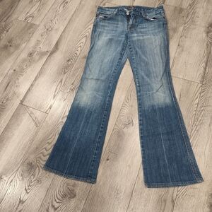 7 For All Mankind Women's Two-Tone Blue Flare Jeans